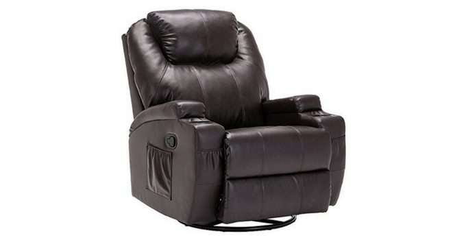 SUNCOO Massage Recliner Leather Sofa Chair Ergonomic Lounge